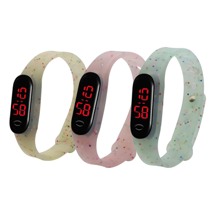 硅膠表帶，LED手環(huán)硅膠腕表帶，學(xué)生電子硅膠手表帶定制